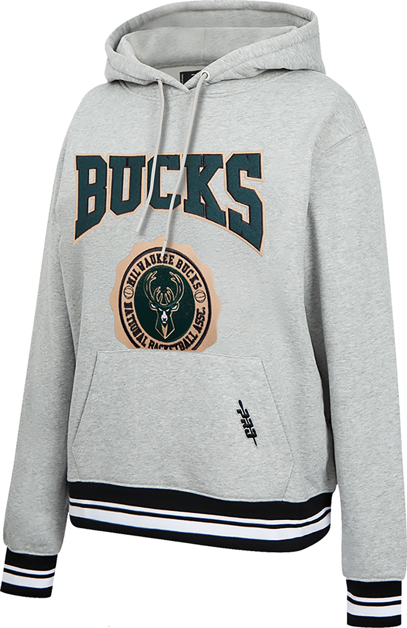 Pro Standard Women's Milwaukee Bucks Grey Crest Emblem Hoodie product image
