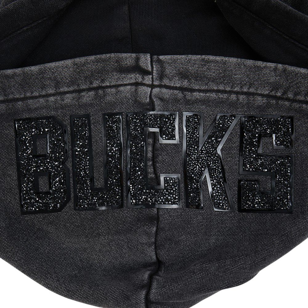 Pro Standard Women's Milwaukee Bucks Black Crystalline Cropped Pullover Hoodie product image