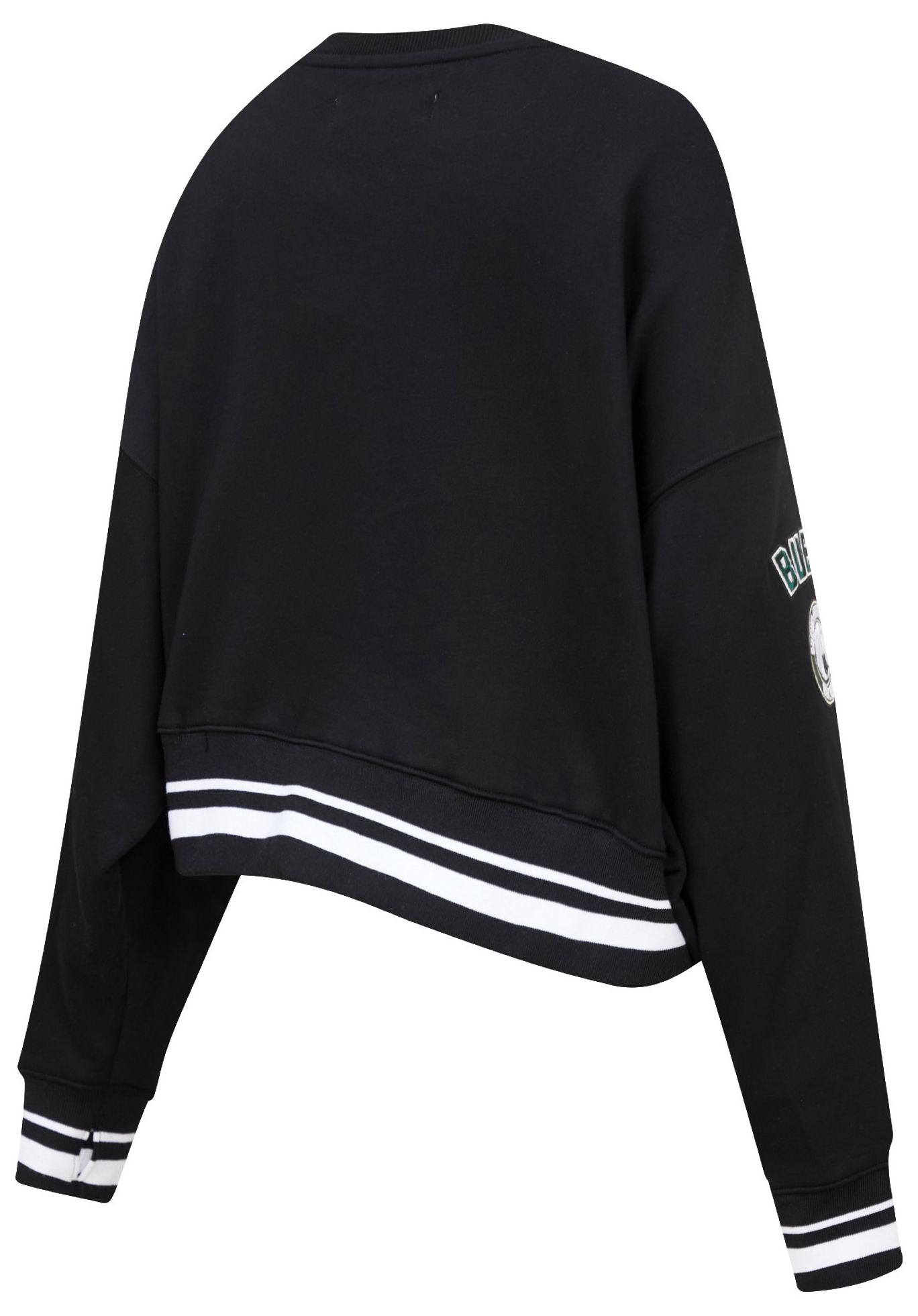 Pro Standard Women's Milwaukee Bucks Black Mash Up Rib Fleece Crewneck Sweatshirt product image