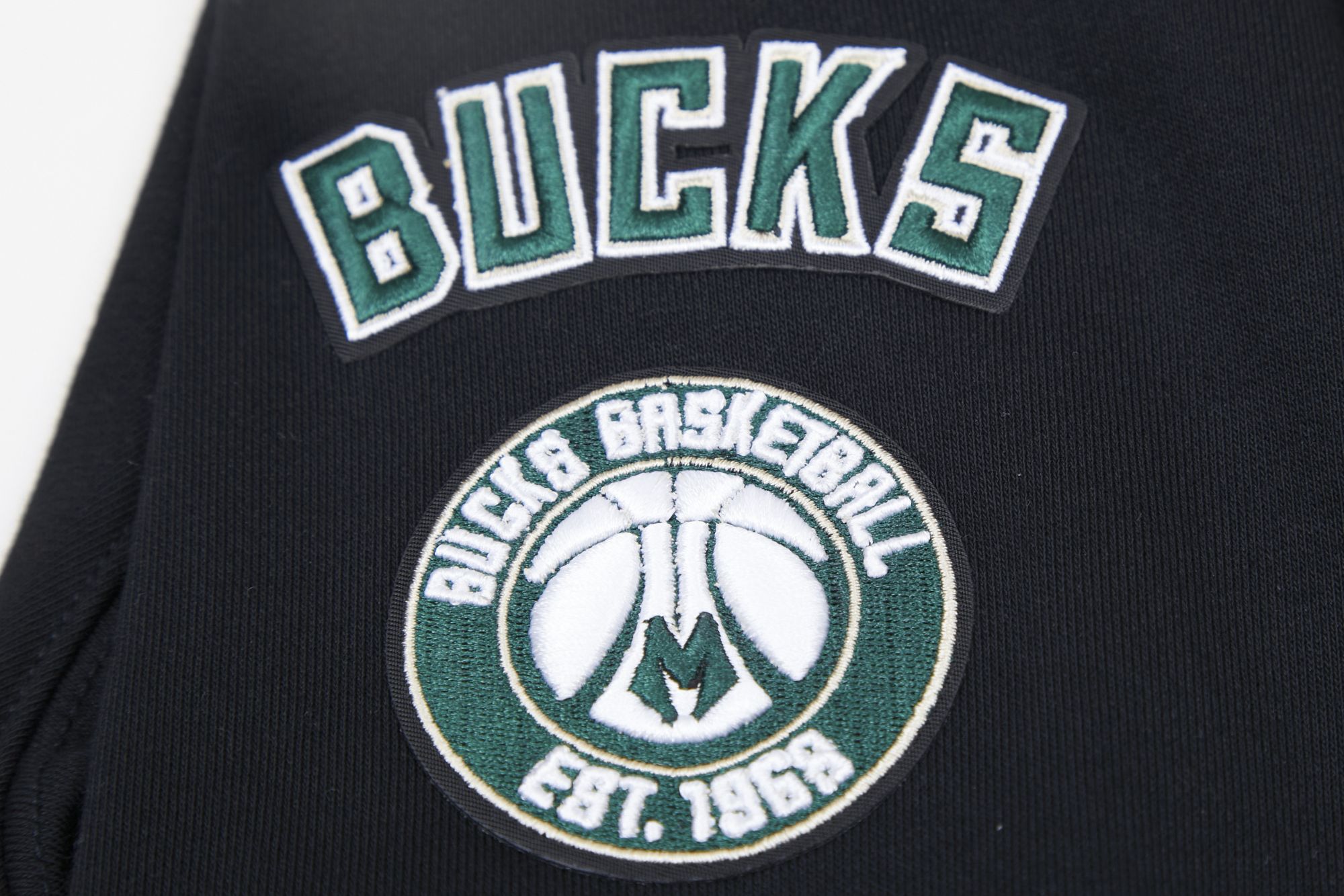 Pro Standard Women's Milwaukee Bucks Black Mash Up Rib Fleece Crewneck Sweatshirt product image