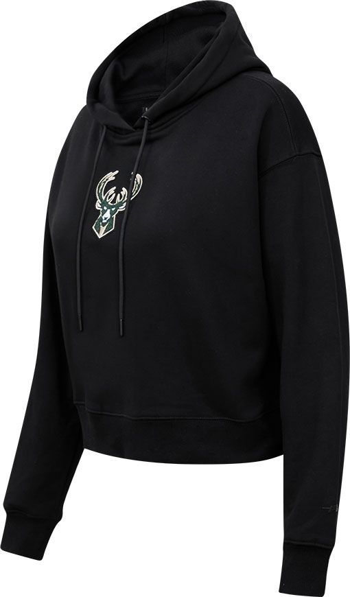Pro Standard Women's Milwaukee Bucks Black Cropped Fleece Pullover Hoodie product image