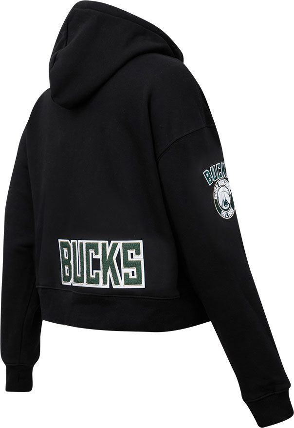 Pro Standard Women's Milwaukee Bucks Black Cropped Fleece Pullover Hoodie product image