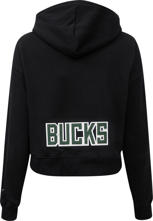 Pro Standard Women's Milwaukee Bucks Black Cropped Fleece Pullover Hoodie product image