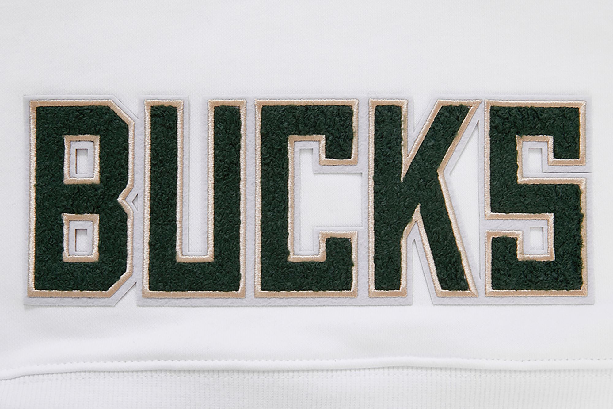 Pro Standard Women's Milwaukee Bucks White Cropped Fleece Pullover Hoodie product image