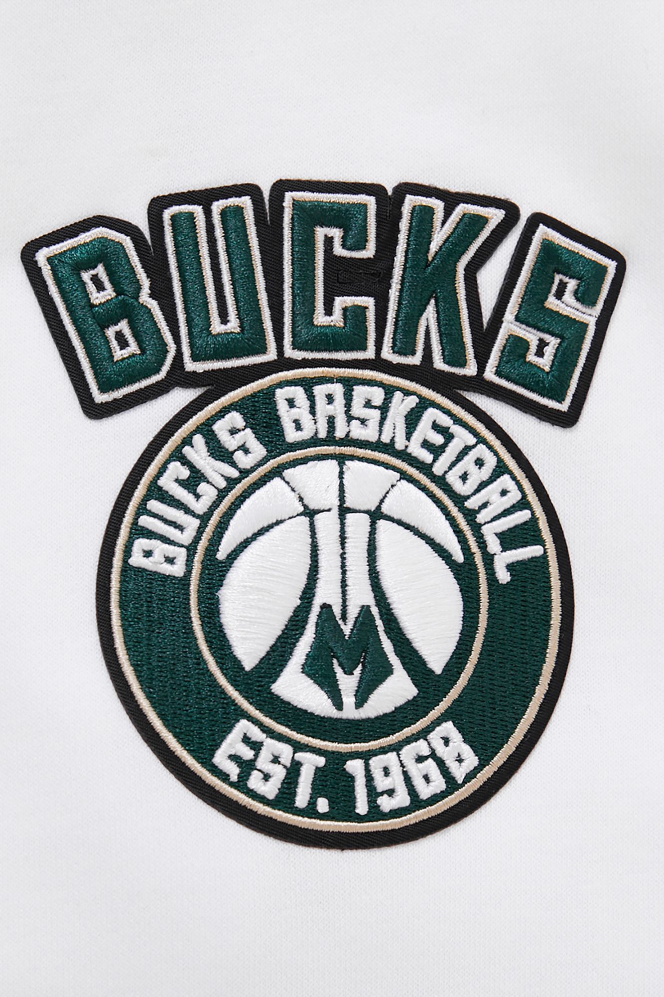 Pro Standard Women's Milwaukee Bucks White Cropped Fleece Pullover Hoodie product image