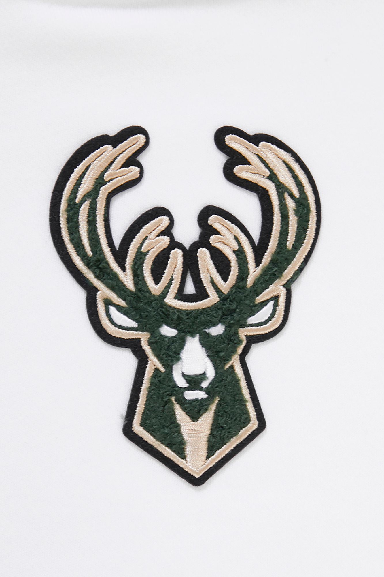 Pro Standard Women's Milwaukee Bucks White Cropped Fleece Pullover Hoodie product image