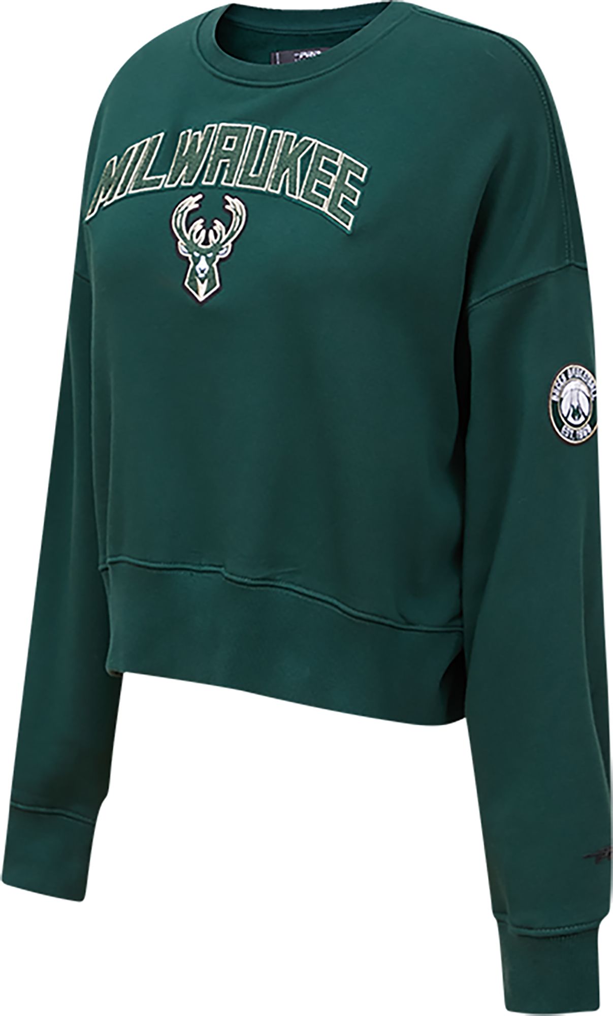 Pro Standard Women's Milwaukee Bucks Green Fleece Crewneck Sweater product image