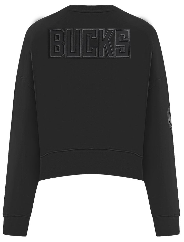 Pro Standard Women's Milwaukee Bucks Black Neutral Fleece Crewneck Sweatshirt product image