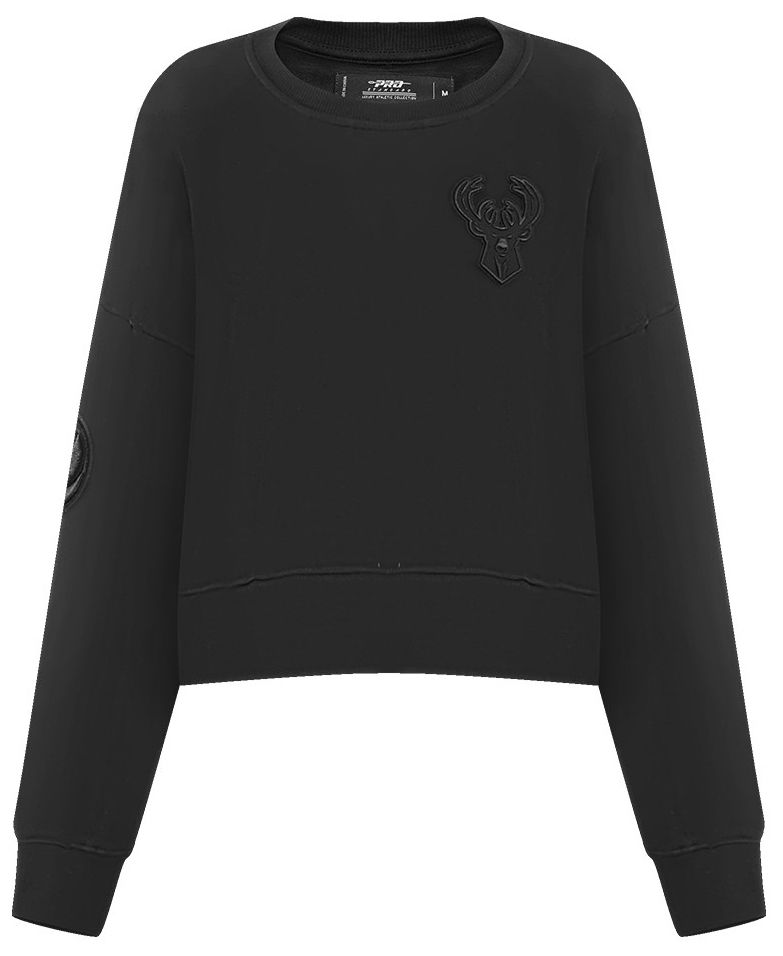 Pro Standard Women's Milwaukee Bucks Black Neutral Fleece Crewneck Sweatshirt product image