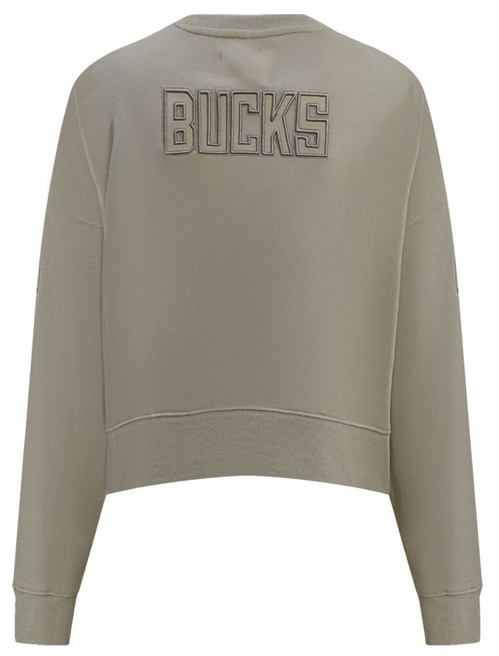 Pro Standard Women's Milwaukee Bucks Taupe Neutral Fleece Crewneck Sweatshirt product image