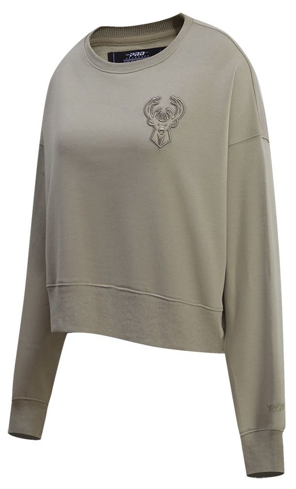 Pro Standard Women's Milwaukee Bucks Taupe Neutral Fleece Crewneck Sweatshirt product image