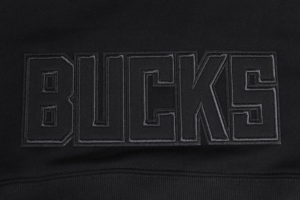 Pro Standard Women's Milwaukee Bucks Black Neutral Cropped Fleece Pullover Hoodie product image