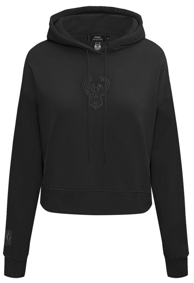 Pro Standard Women's Milwaukee Bucks Black Neutral Cropped Fleece Pullover Hoodie product image