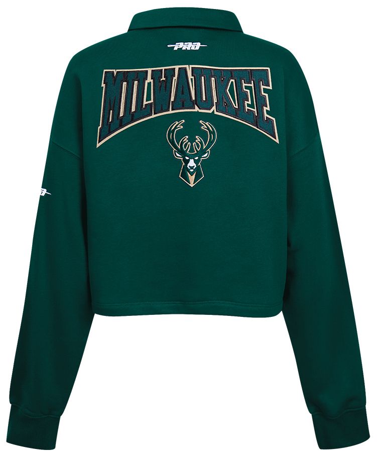 Pro Standard Women's Milwaukee Bucks Green Crest Emblem Long Sleeve Polo product image