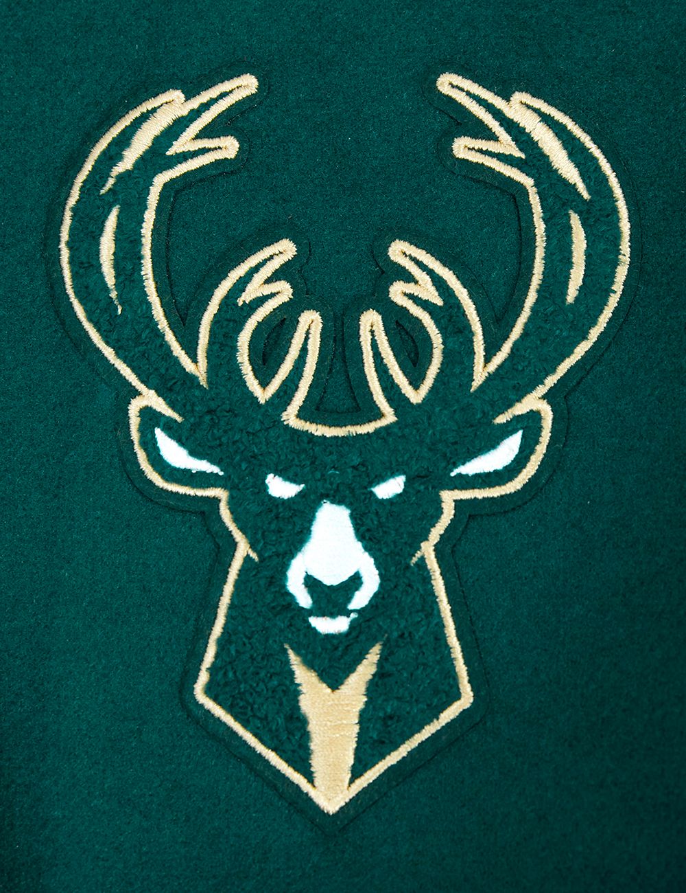 Pro Standard Women's Milwaukee Bucks Green Script Tail Wool Varsity Jacket product image