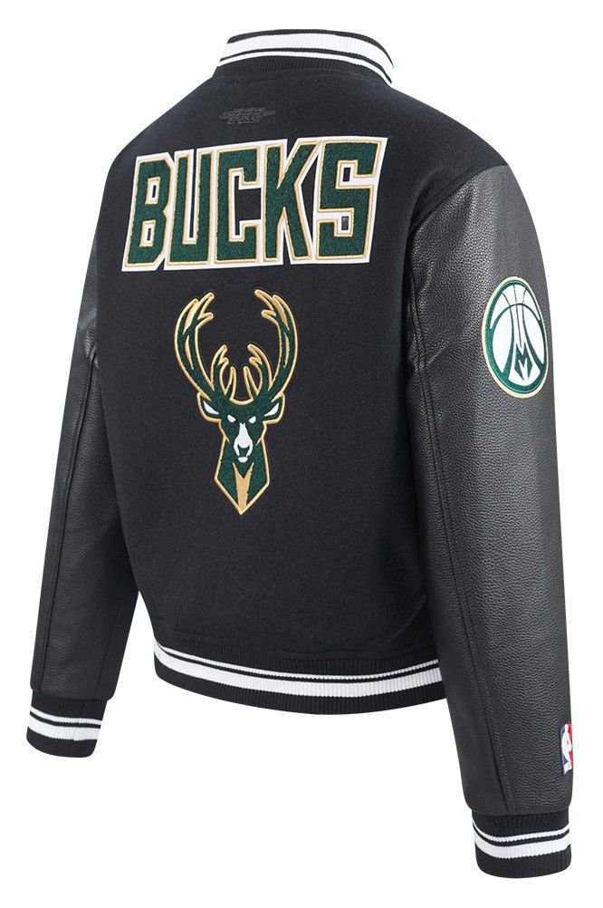 Pro Standard Women's Milwaukee Bucks Black Classic Varsity Jacket product image