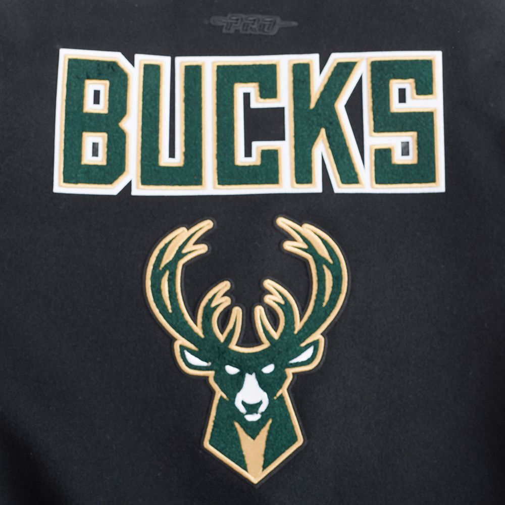 Pro Standard Women's Milwaukee Bucks Black Classic Varsity Jacket product image