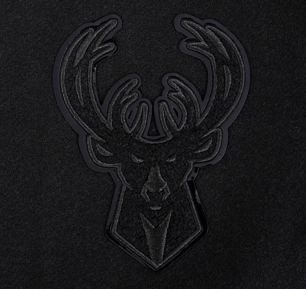 Pro Standard Women's Milwaukee Bucks Black Classic Wool Varsity Jacket product image