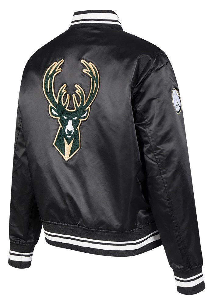 Pro Standard Women's Milwaukee Bucks Black Retro Classic Rib Satin Jacket product image
