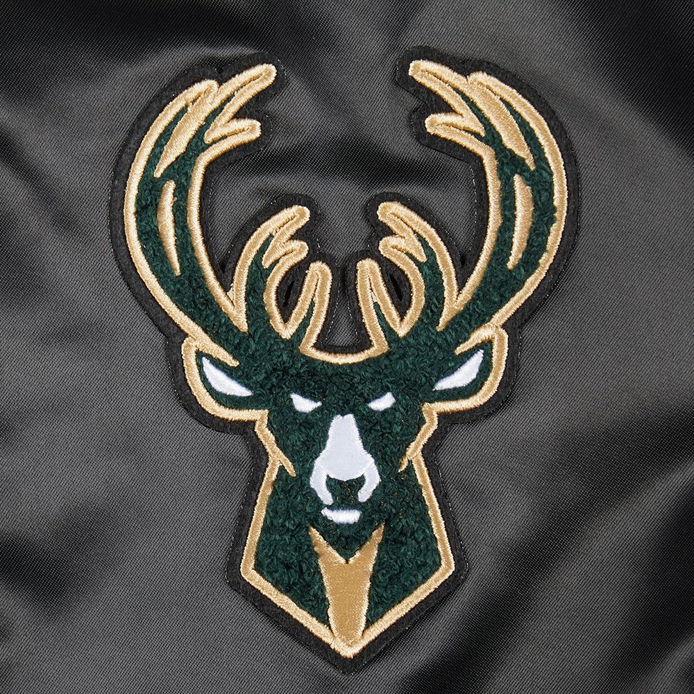 Pro Standard Women's Milwaukee Bucks Black Retro Classic Rib Satin Jacket product image