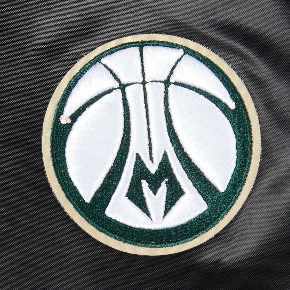Pro Standard Women's Milwaukee Bucks Black Retro Classic Rib Satin Jacket product image