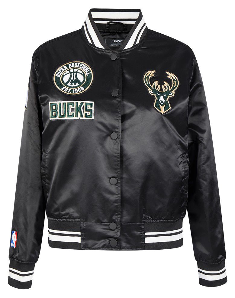 Pro Standard Women's Milwaukee Bucks Black Retro Classic Rib Satin Jacket product image