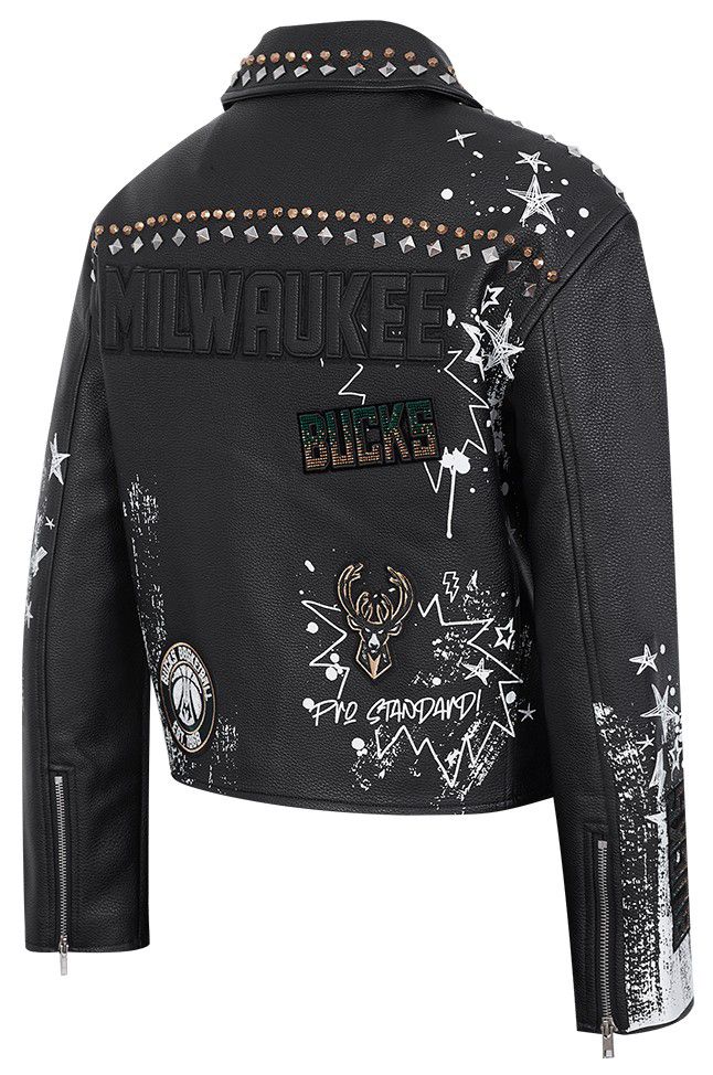Pro Standard Women's Milwaukee Bucks Black Sketchbook Leather Jacket product image
