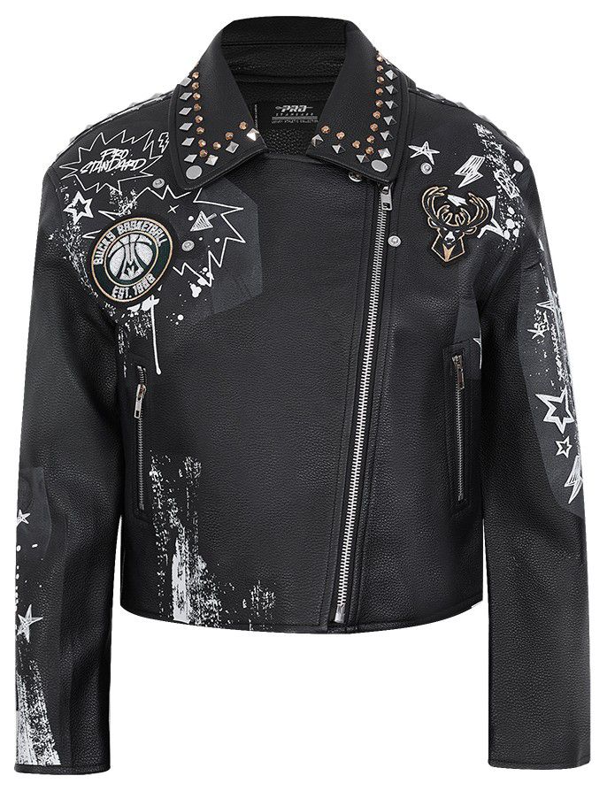Pro Standard Women's Milwaukee Bucks Black Sketchbook Leather Jacket product image