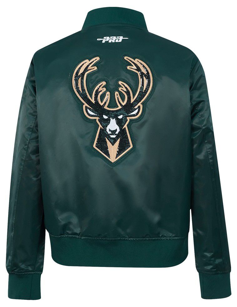 Pro Standard Women's Milwaukee Bucks Green Game Day Classics Satin Jacket product image