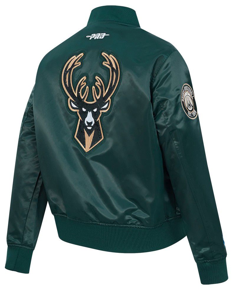 Pro Standard Women's Milwaukee Bucks Green Game Day Classics Satin Jacket product image