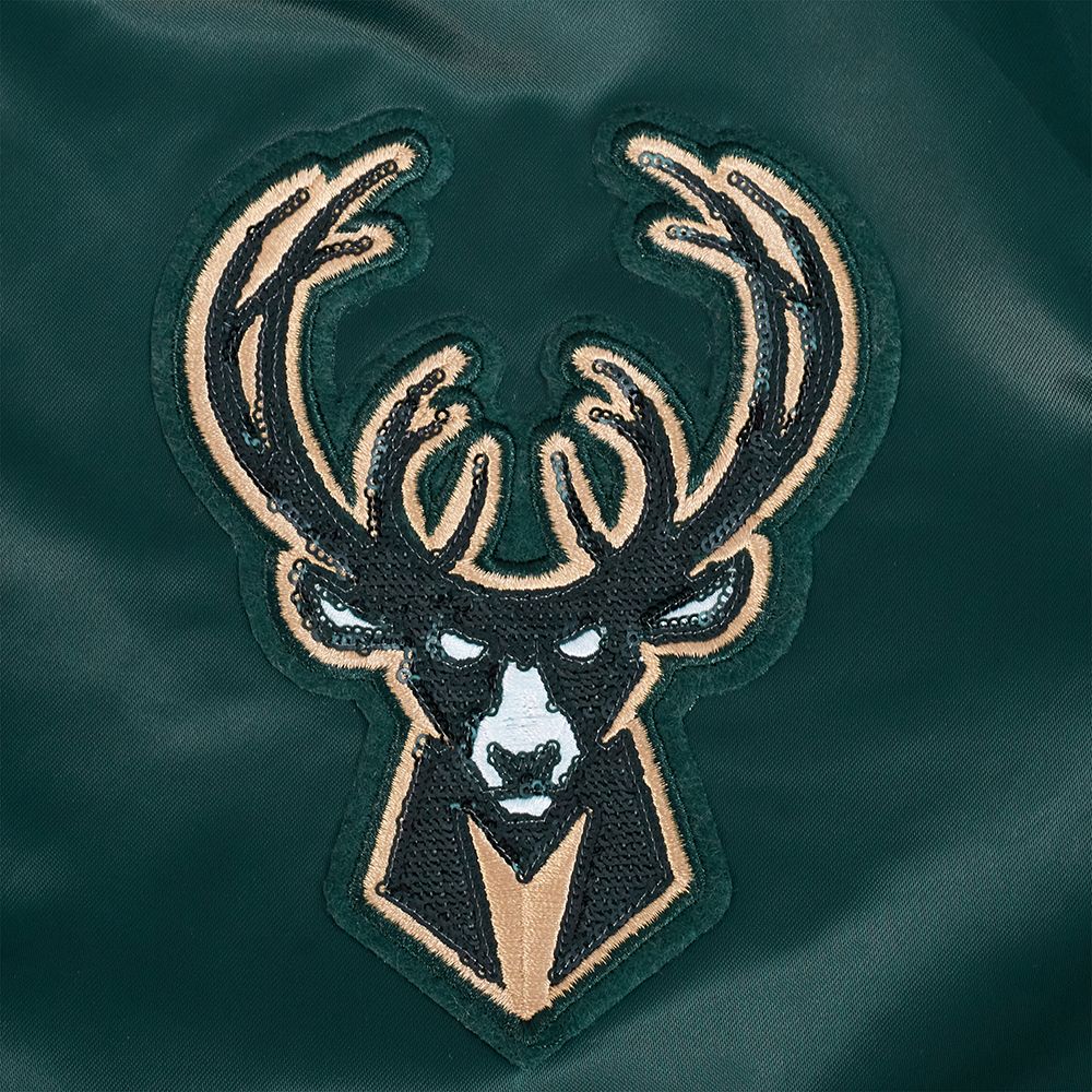 Pro Standard Women's Milwaukee Bucks Green Game Day Classics Satin Jacket product image