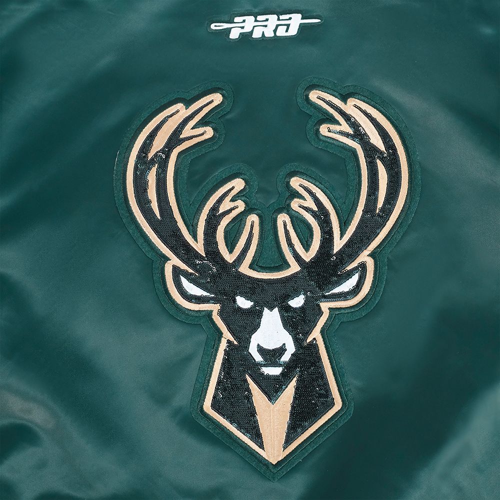 Pro Standard Women's Milwaukee Bucks Green Game Day Classics Satin Jacket product image