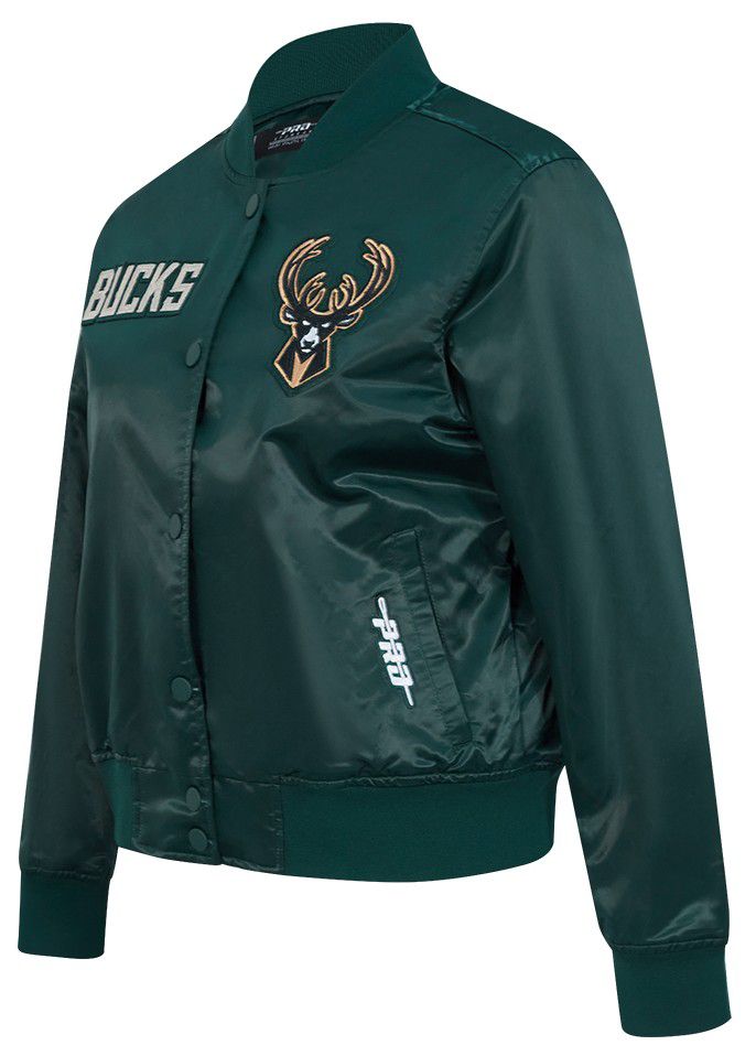 Pro Standard Women's Milwaukee Bucks Green Game Day Classics Satin Jacket product image