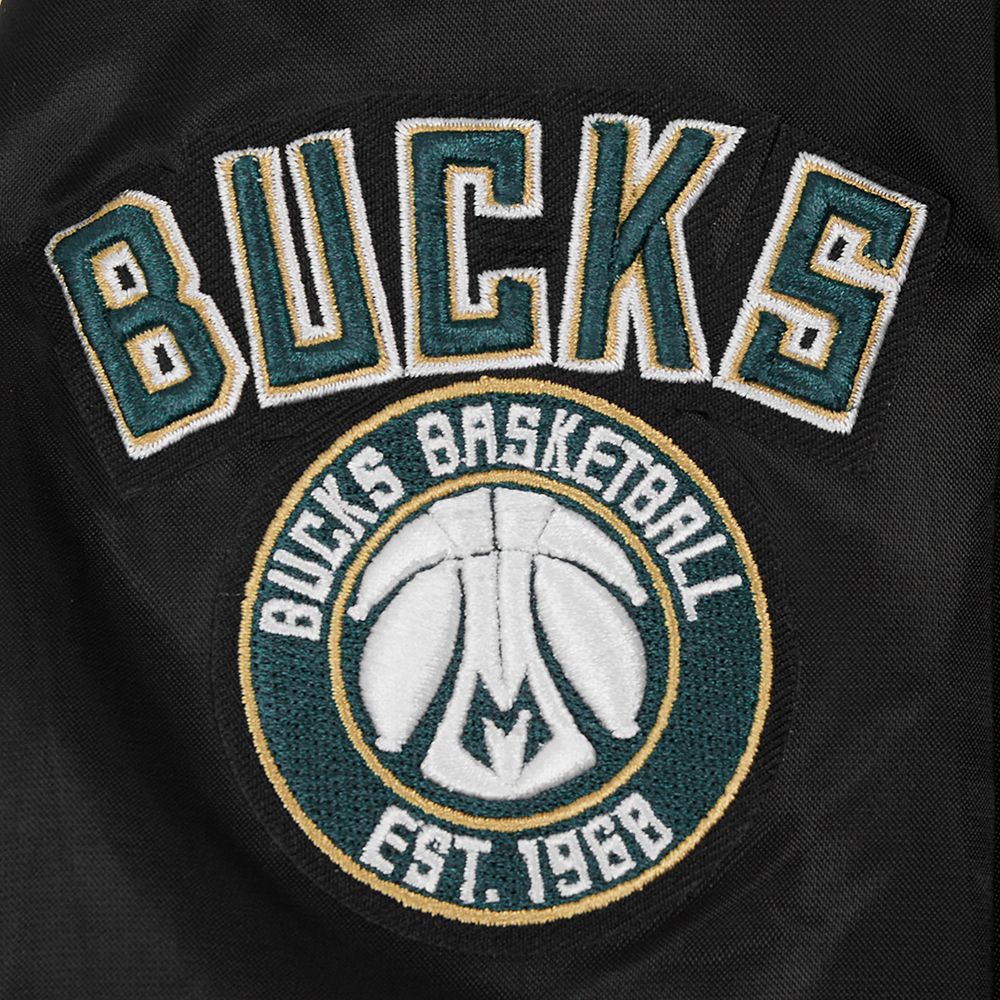 Pro Standard Women's Milwaukee Bucks Black Classic Satin Jacket product image