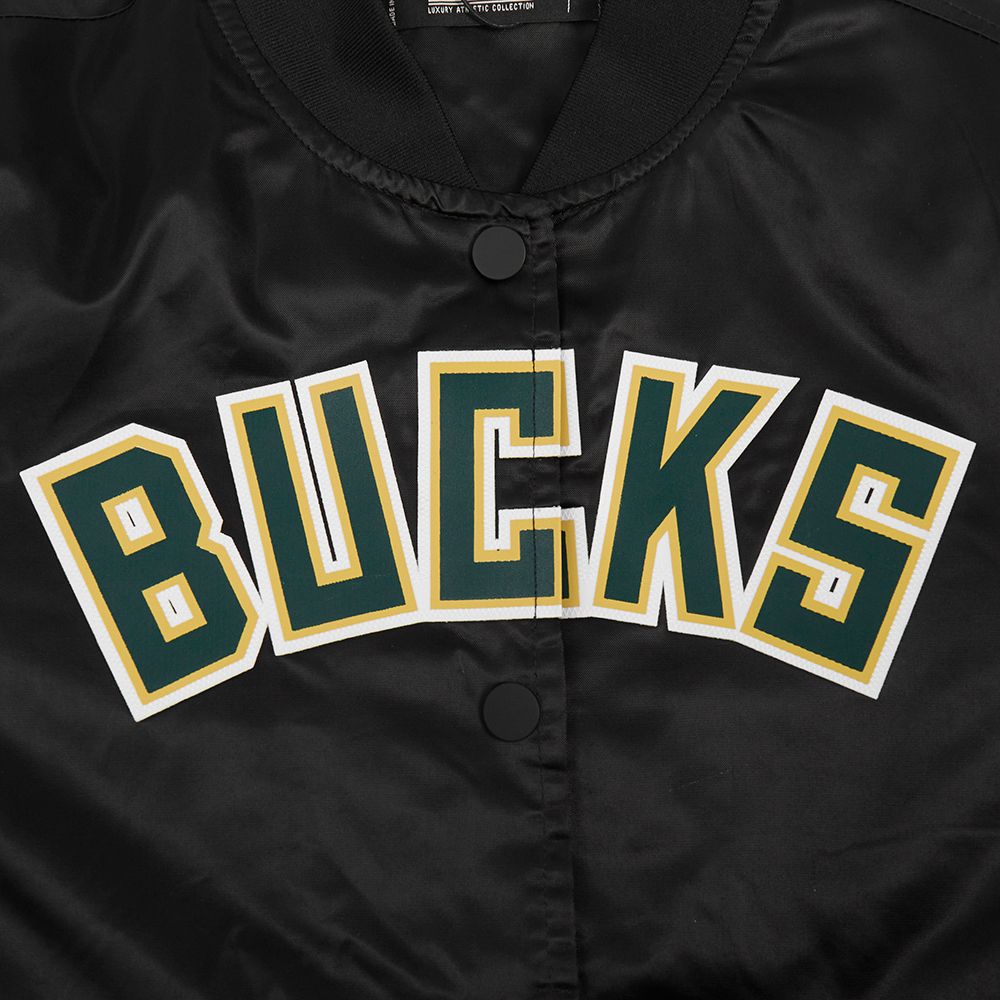 Pro Standard Women's Milwaukee Bucks Black Classic Satin Jacket product image