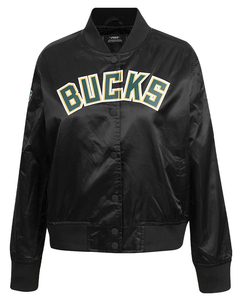 Pro Standard Women's Milwaukee Bucks Black Classic Satin Jacket product image