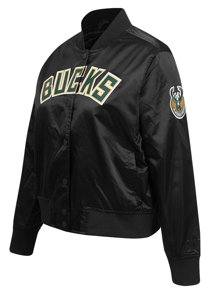 Pro Standard Women's Milwaukee Bucks Black Classic Satin Jacket product image