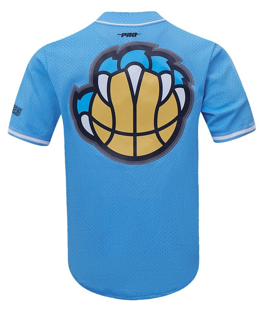 Pro Standard Men's Memphis Grizzlies Blue Script Tail Mesh Button Down Shirt product image