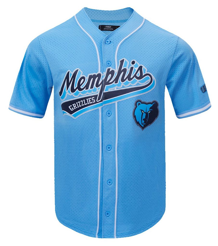 Pro Standard Men's Memphis Grizzlies Blue Script Tail Mesh Button Down Shirt product image