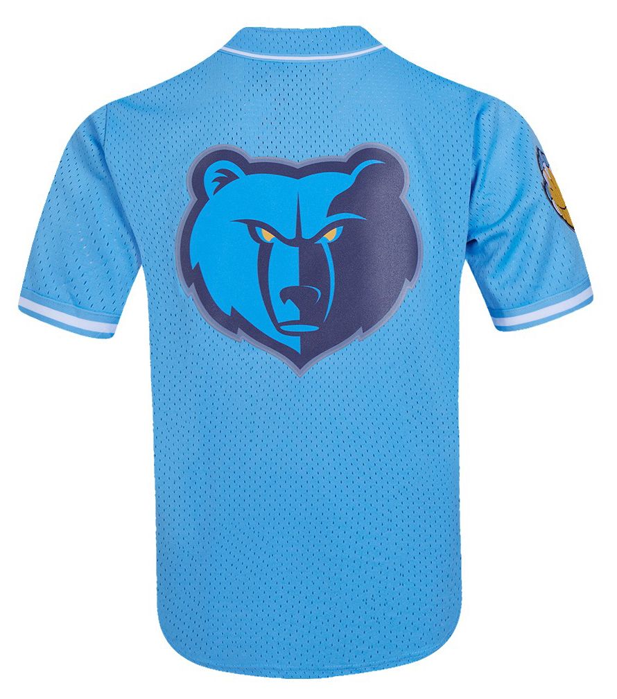 Pro Standard Men's Memphis Grizzlies Blue Mesh Button Up Short Sleeve Shirt product image