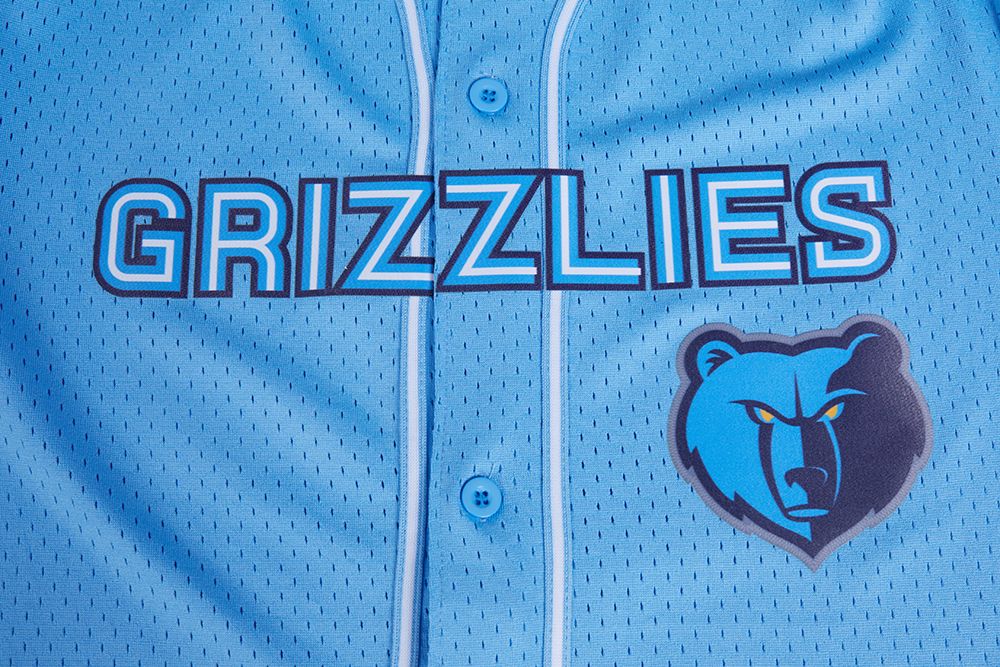 Pro Standard Men's Memphis Grizzlies Blue Mesh Button Up Short Sleeve Shirt product image