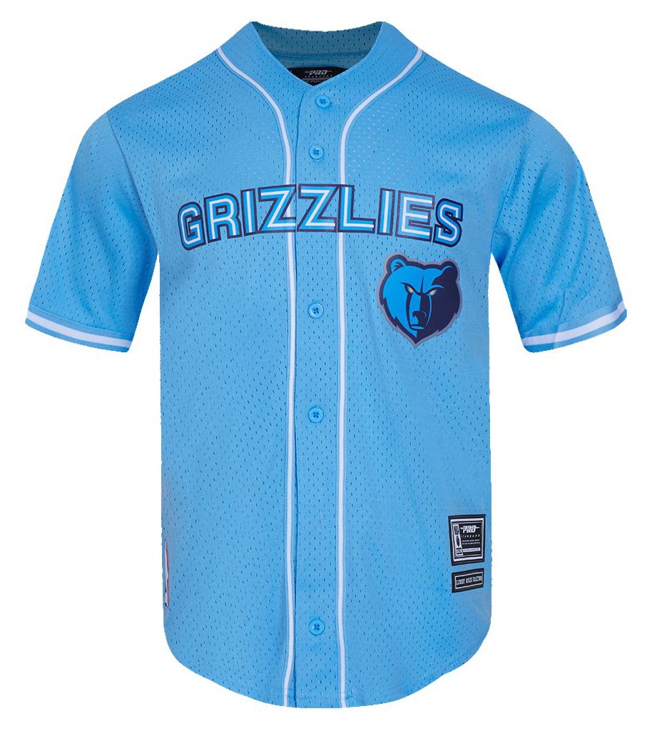 Pro Standard Men's Memphis Grizzlies Blue Mesh Button Up Short Sleeve Shirt product image