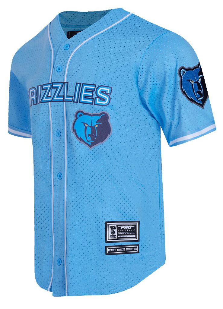 Pro Standard Men's Memphis Grizzlies Blue Mesh Button Up Short Sleeve Shirt product image