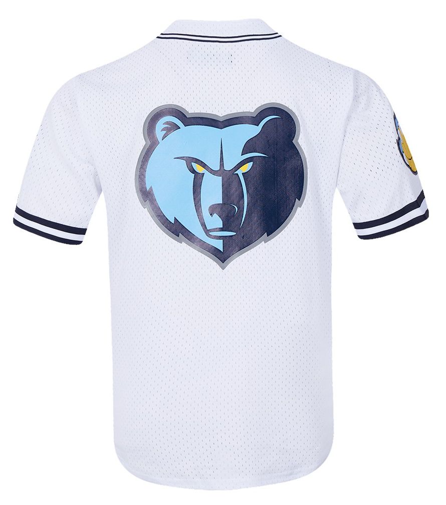 Pro Standard Men's Memphis Grizzlies White Mesh Button Up Short Sleeve Shirt product image