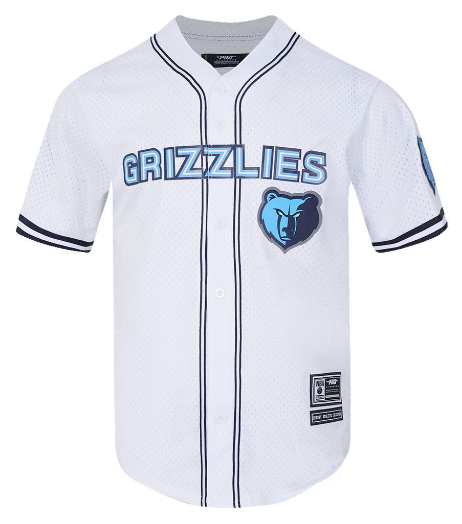 Pro Standard Men's Memphis Grizzlies White Mesh Button Up Short Sleeve Shirt product image