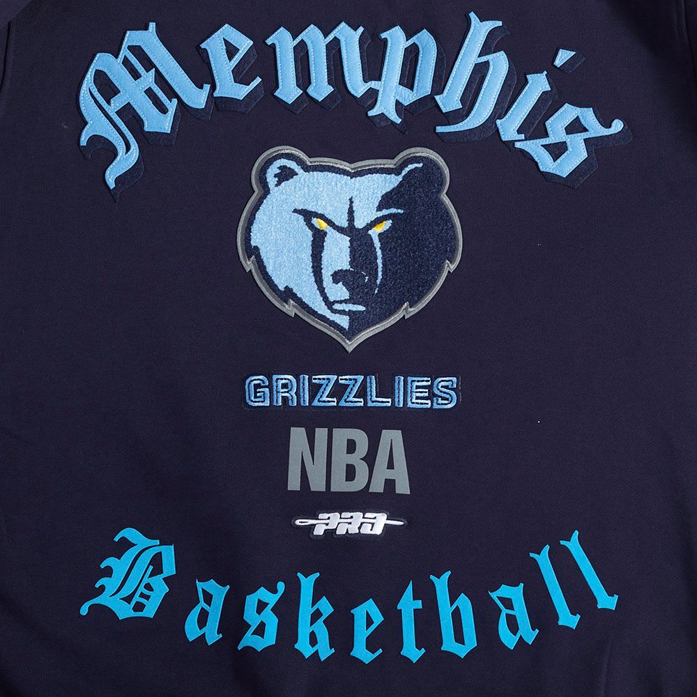 Pro Standard Men's Memphis Grizzlies Navy Old English Fleece Crewneck Sweatshirt product image