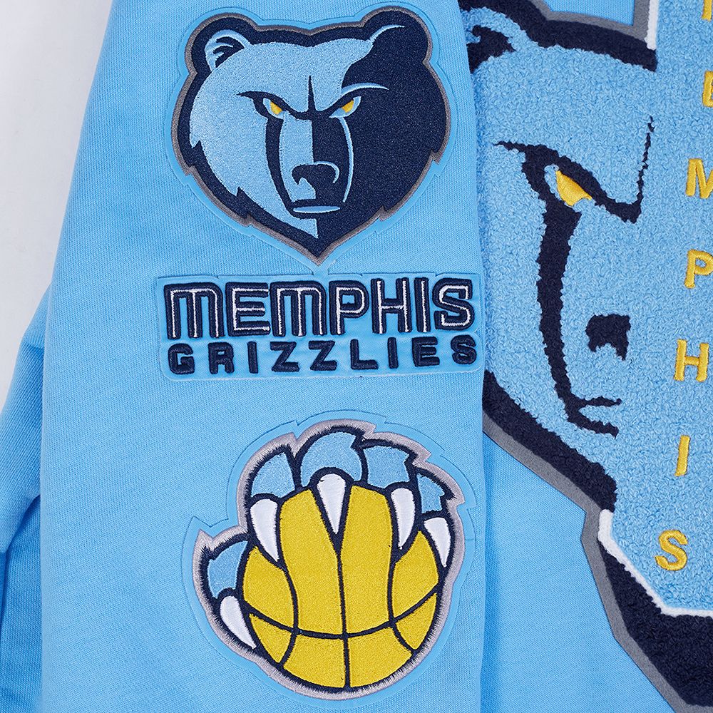 Pro Standard Men's Memphis Grizzlies Blue Mash Up Rib Fleece Crewneck Sweatshirt product image