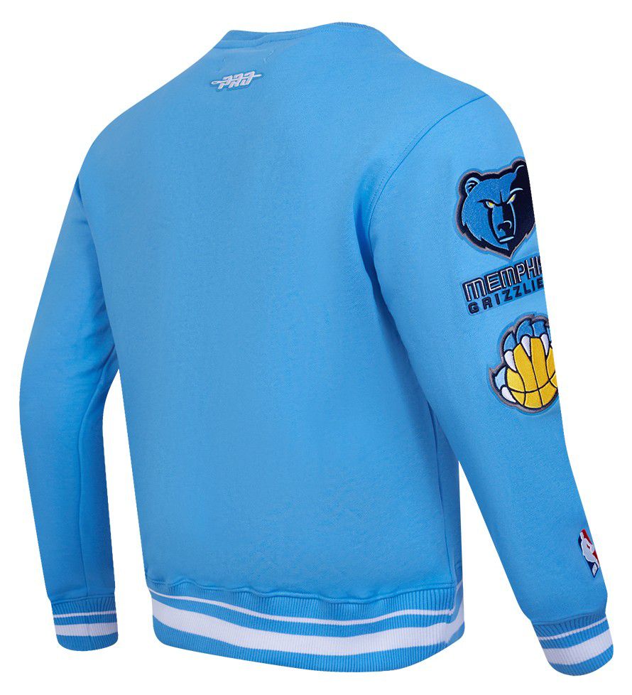 Pro Standard Men's Memphis Grizzlies Blue Mash Up Rib Fleece Crewneck Sweatshirt product image