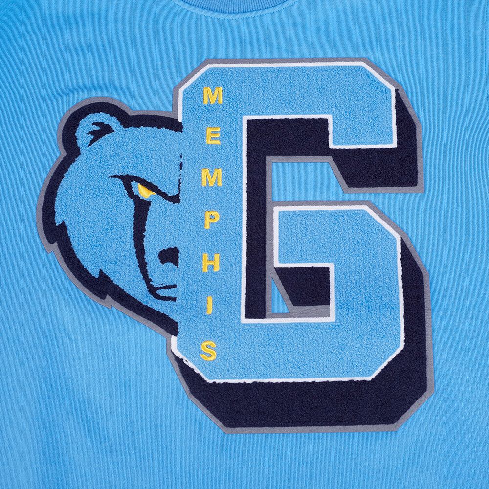 Pro Standard Men's Memphis Grizzlies Blue Mash Up Rib Fleece Crewneck Sweatshirt product image