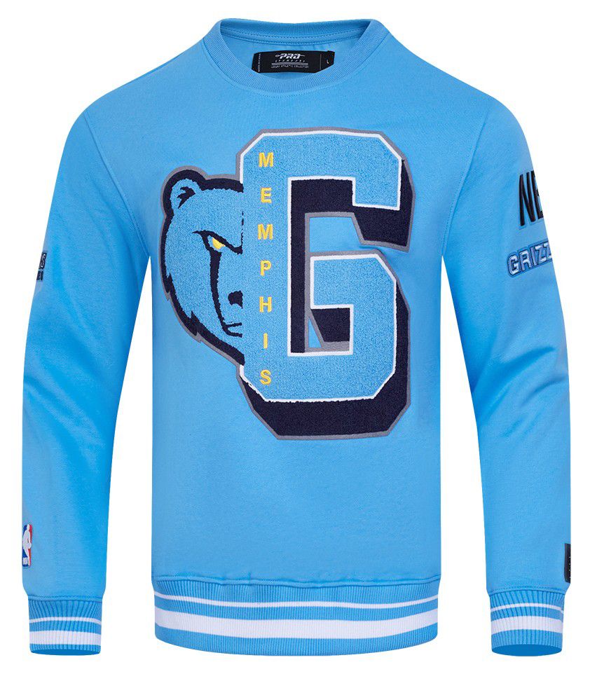 Pro Standard Men's Memphis Grizzlies Blue Mash Up Rib Fleece Crewneck Sweatshirt product image